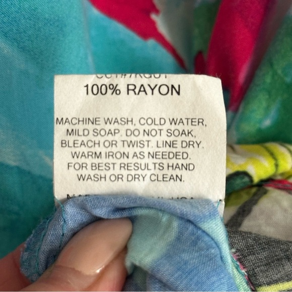 JAMS WORLD Fire Garden Print Hattie Dress Tiered Ruffle Hawaiian Artsy Size XL - Picture 13 of 14